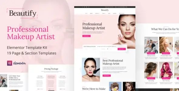 Beautify – Makeup Artist & Hair Stylist Elementor Template Kit