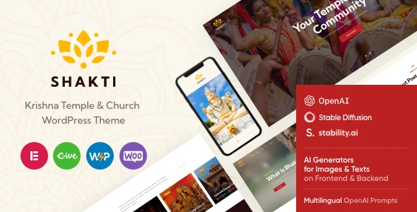 Shakti – Church & Religion Nonprofit Krishna WordPress Theme