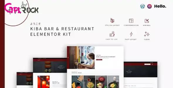 Kiba Bar & Restaurant Elementor Kit