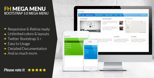 FH Mega Menu – jQuery Bootstrap 3 Mega Menu Plugin