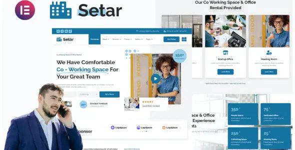 Setar – Coworking Space & Startup Office Elementor Template Kit